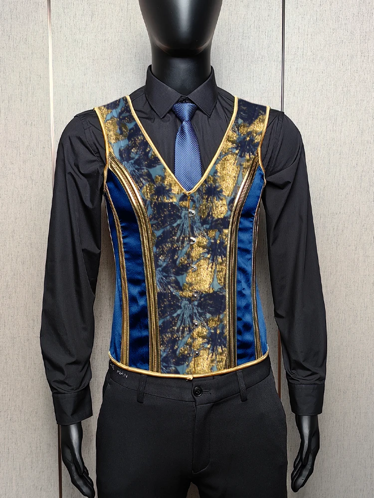 Men's Tight Abdomen Corset Slimming Waist Bones Shaping Vest Stomach Belly Control Vintage Waistcoat Elegant Medieval Corset