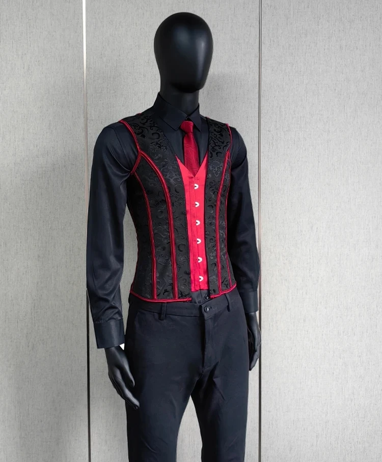 Men's Tight Abdomen Corset Slimming Waist Bones Shaping Vest Stomach Belly Control Vintage Waistcoat Elegant Medieval Corset