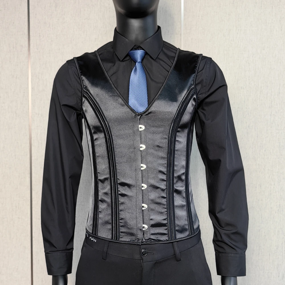 Men's Tight Abdomen Corset Slimming Waist Bones Shaping Vest Stomach Belly Control Vintage Waistcoat Elegant Medieval Corset