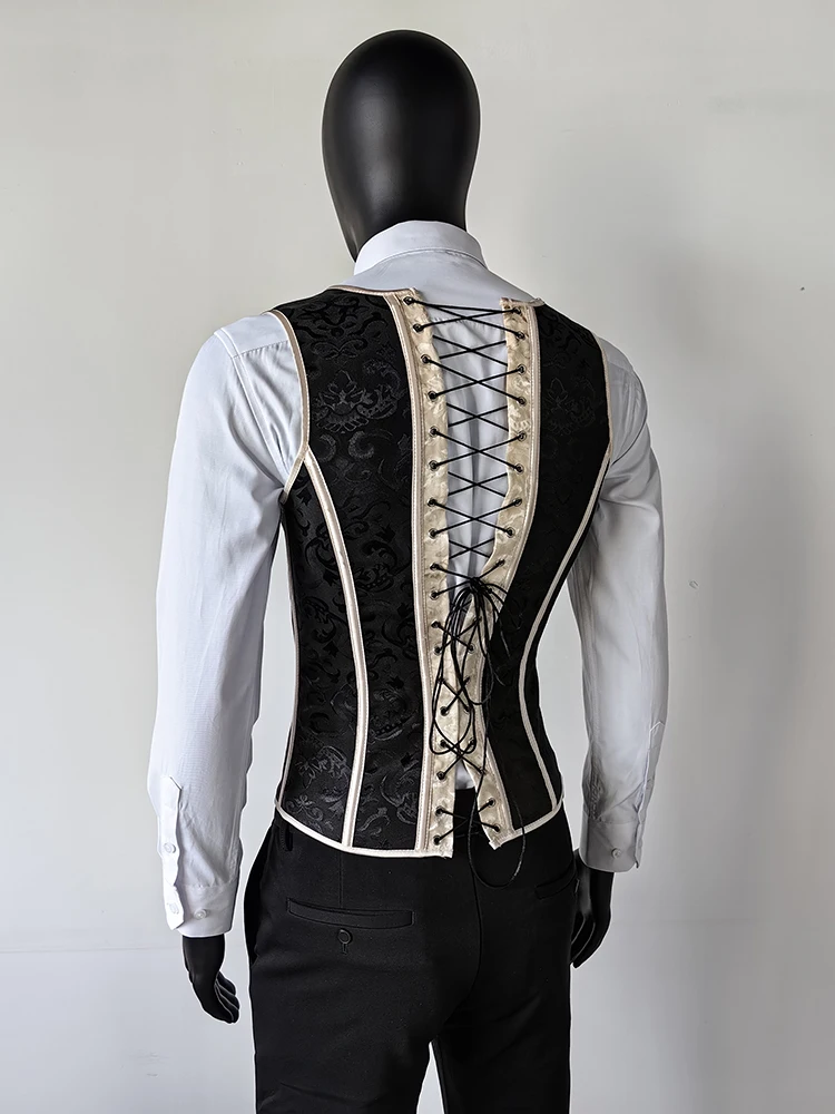 Men's Tight Abdomen Corset Slimming Waist Bones Shaping Vest Stomach Belly Control Vintage Waistcoat Elegant Medieval Corset