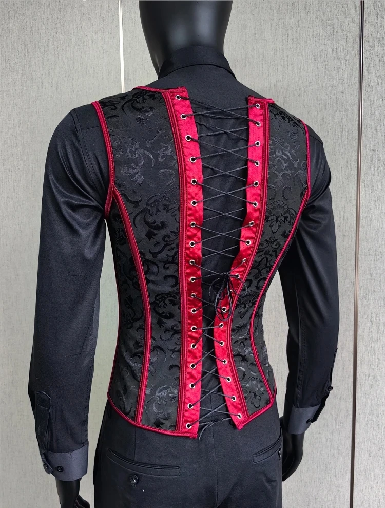Men's Tight Abdomen Corset Slimming Waist Bones Shaping Vest Stomach Belly Control Vintage Waistcoat Elegant Medieval Corset