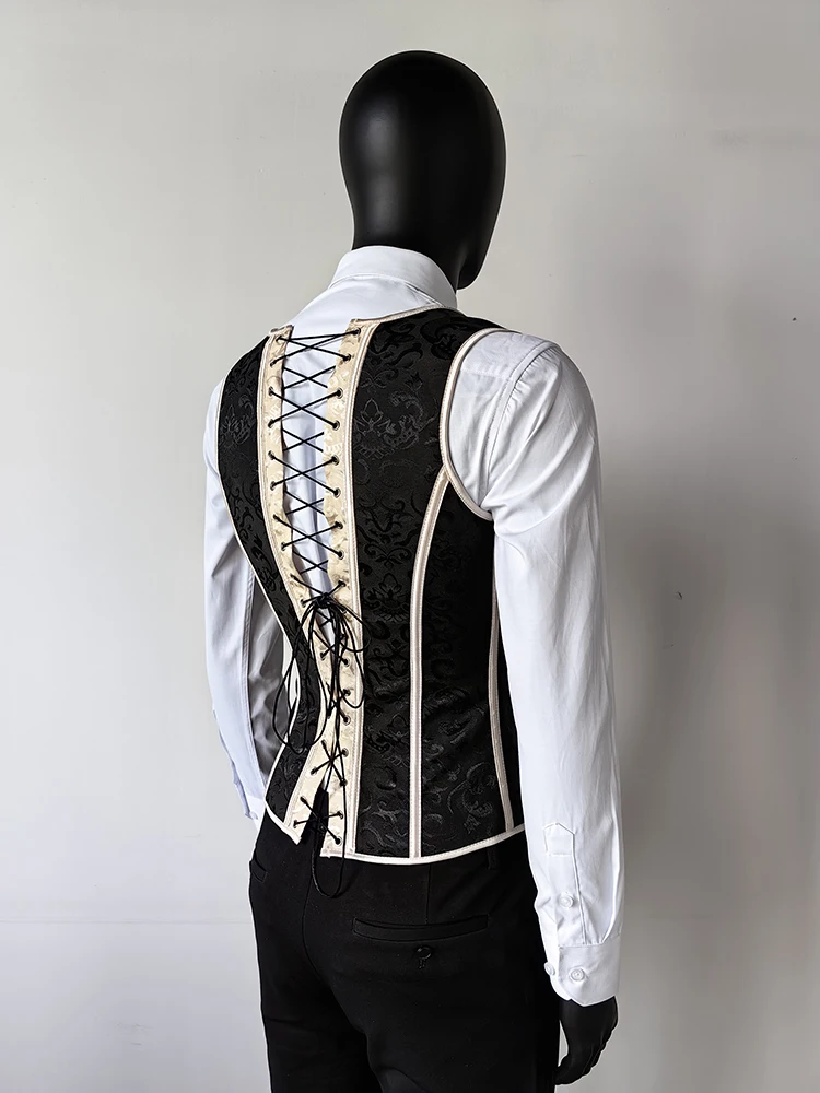 Men's Tight Abdomen Corset Slimming Waist Bones Shaping Vest Stomach Belly Control Vintage Waistcoat Elegant Medieval Corset
