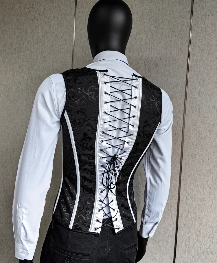 Men's Tight Abdomen Corset Slimming Waist Bones Shaping Vest Stomach Belly Control Vintage Waistcoat Elegant Medieval Corset