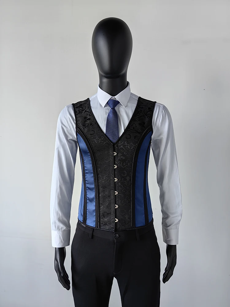 Men's Tight Abdomen Corset Slimming Waist Bones Shaping Vest Stomach Belly Control Vintage Waistcoat Elegant Medieval Corset