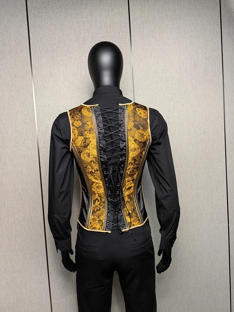 Men's Tight Abdomen Corset Slimming Waist Bones Shaping Vest Stomach Belly Control Vintage Waistcoat Elegant Medieval Corset