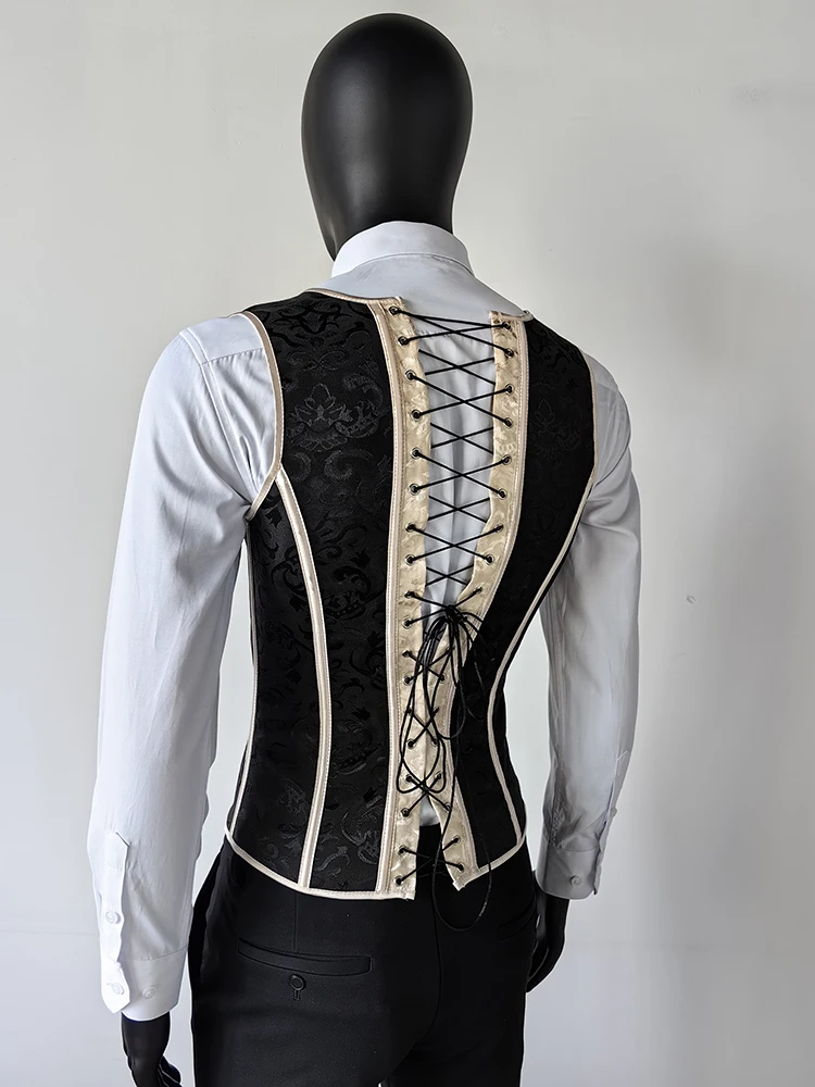 Men's Tight Abdomen Corset Slimming Waist Bones Shaping Vest Stomach Belly Control Vintage Waistcoat Elegant Medieval Corset