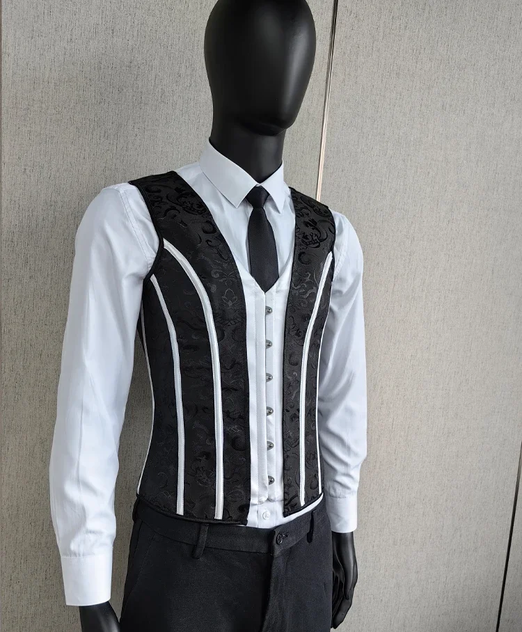 Men's Tight Abdomen Corset Slimming Waist Bones Shaping Vest Stomach Belly Control Vintage Waistcoat Elegant Medieval Corset