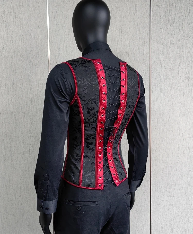 Men's Tight Abdomen Corset Slimming Waist Bones Shaping Vest Stomach Belly Control Vintage Waistcoat Elegant Medieval Corset
