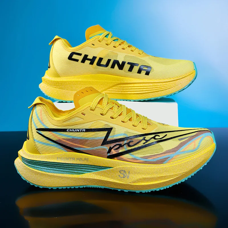 Men's and Women's Running Shoes Anti Slip and Shock-Absorbing Carbon Fiber Board Professional Marathon Chunta Sports Shoes 2026