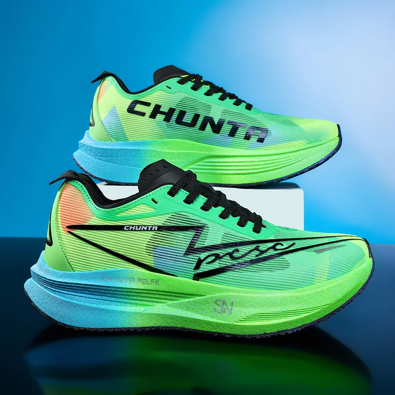 Men's and Women's Running Shoes Anti Slip and Shock-Absorbing Carbon Fiber Board Professional Marathon Chunta Sports Shoes 2026