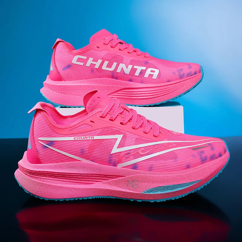 Men's and Women's Running Shoes Anti Slip and Shock-Absorbing Carbon Fiber Board Professional Marathon Chunta Sports Shoes 2026