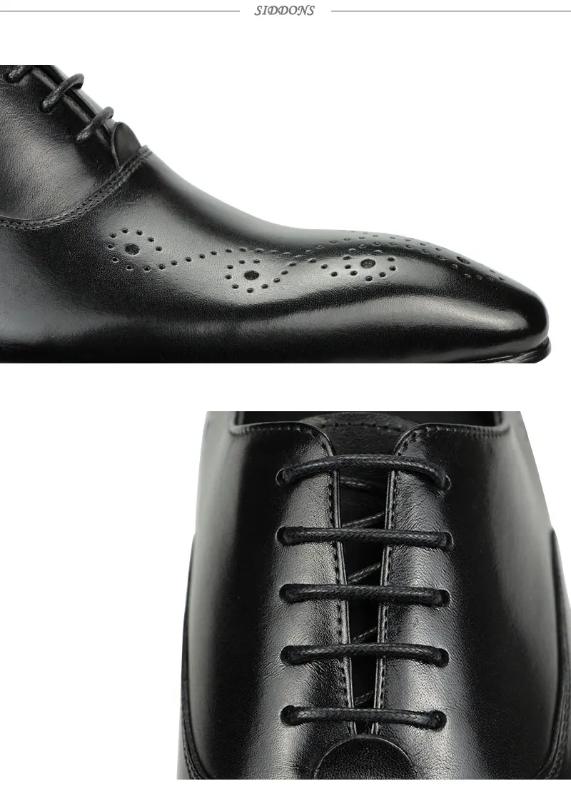 Black Dress Shoes Oxfords for Mens Luxury Business Party Banquet Daily Retro Genuine Leather Shoe Lace-up Handmade Wedding Shoes