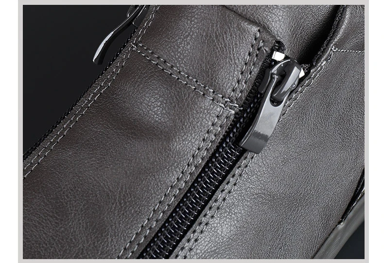 Winter Men Leather Casual Shoes Fashion Double Zipper High Tops Flat Shoes Slip on Plush Male Sneakers Loafers Tenis Masculino