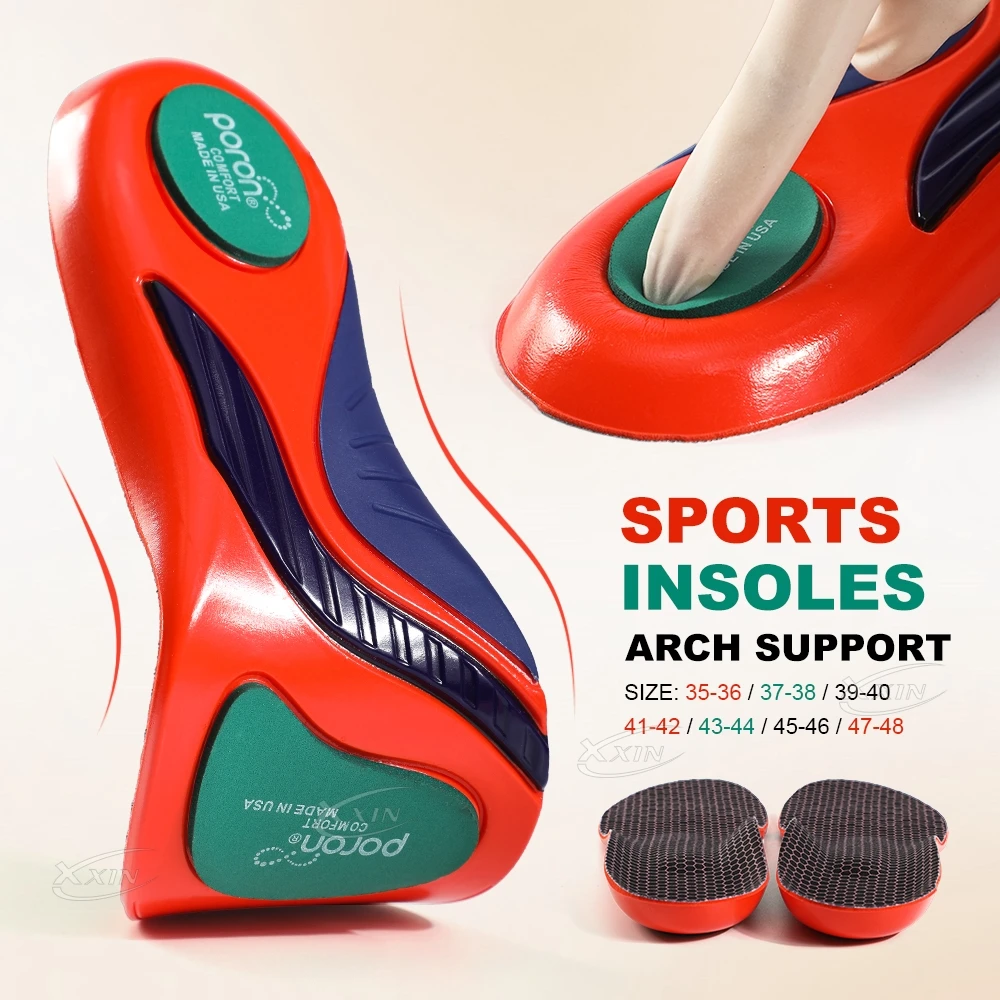 【Xxin】Arch Support Insole Poron Shock Absorption Flat Feet Shoe Pad Heel Pain Relief Size 35-48