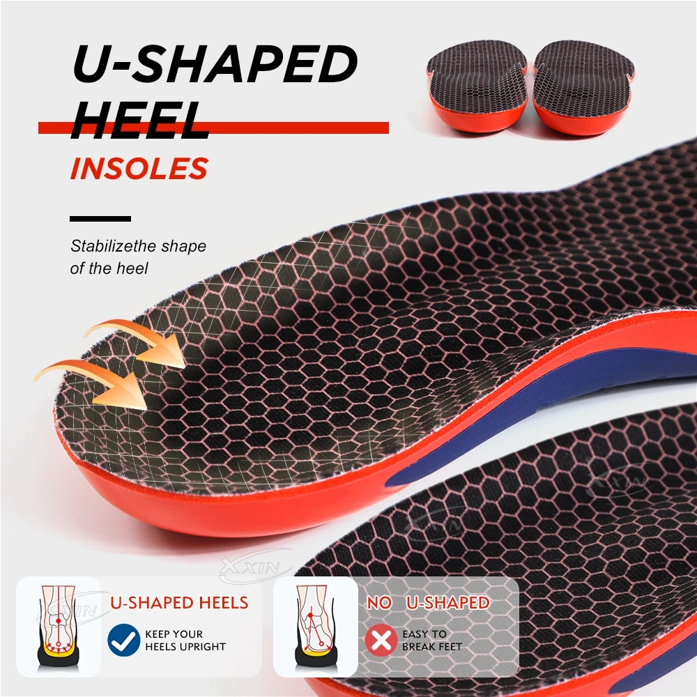 【Xxin】Arch Support Insole Poron Shock Absorption Flat Feet Shoe Pad Heel Pain Relief Size 35-48