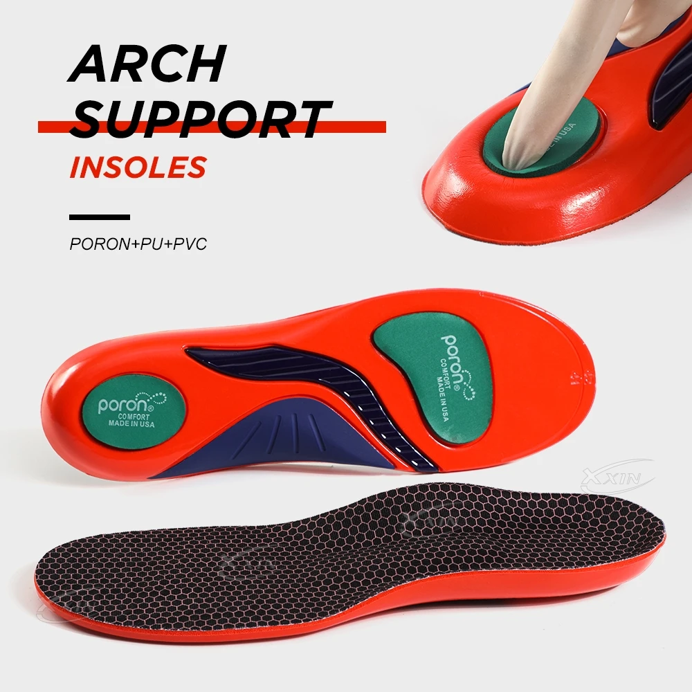 【Xxin】Arch Support Insole Poron Shock Absorption Flat Feet Shoe Pad Heel Pain Relief Size 35-48