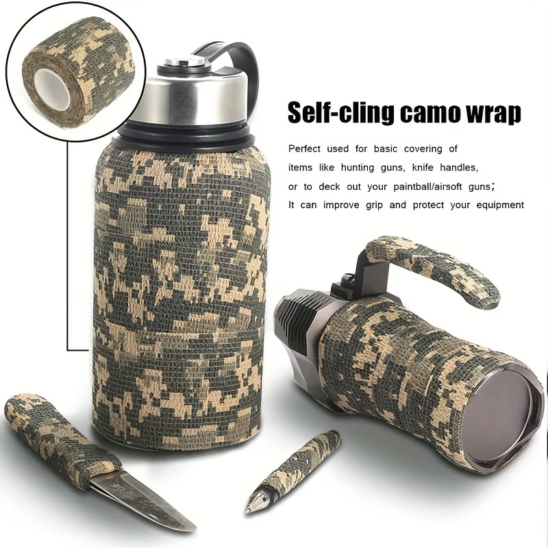 6 Roll Camouflage Kinesiologia Bandage Outdoor Hunting Camouflage Stealth Tape Elbow Pads Knee Brace Support Elastic Bandage Gym