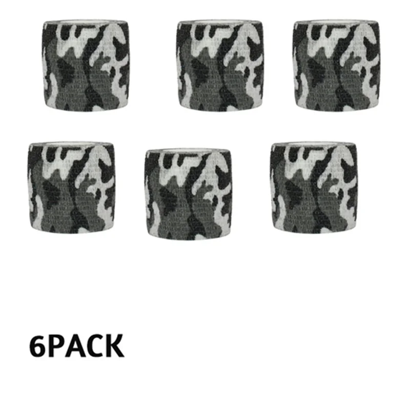 6 Roll Camouflage Kinesiologia Bandage Outdoor Hunting Camouflage Stealth Tape Elbow Pads Knee Brace Support Elastic Bandage Gym