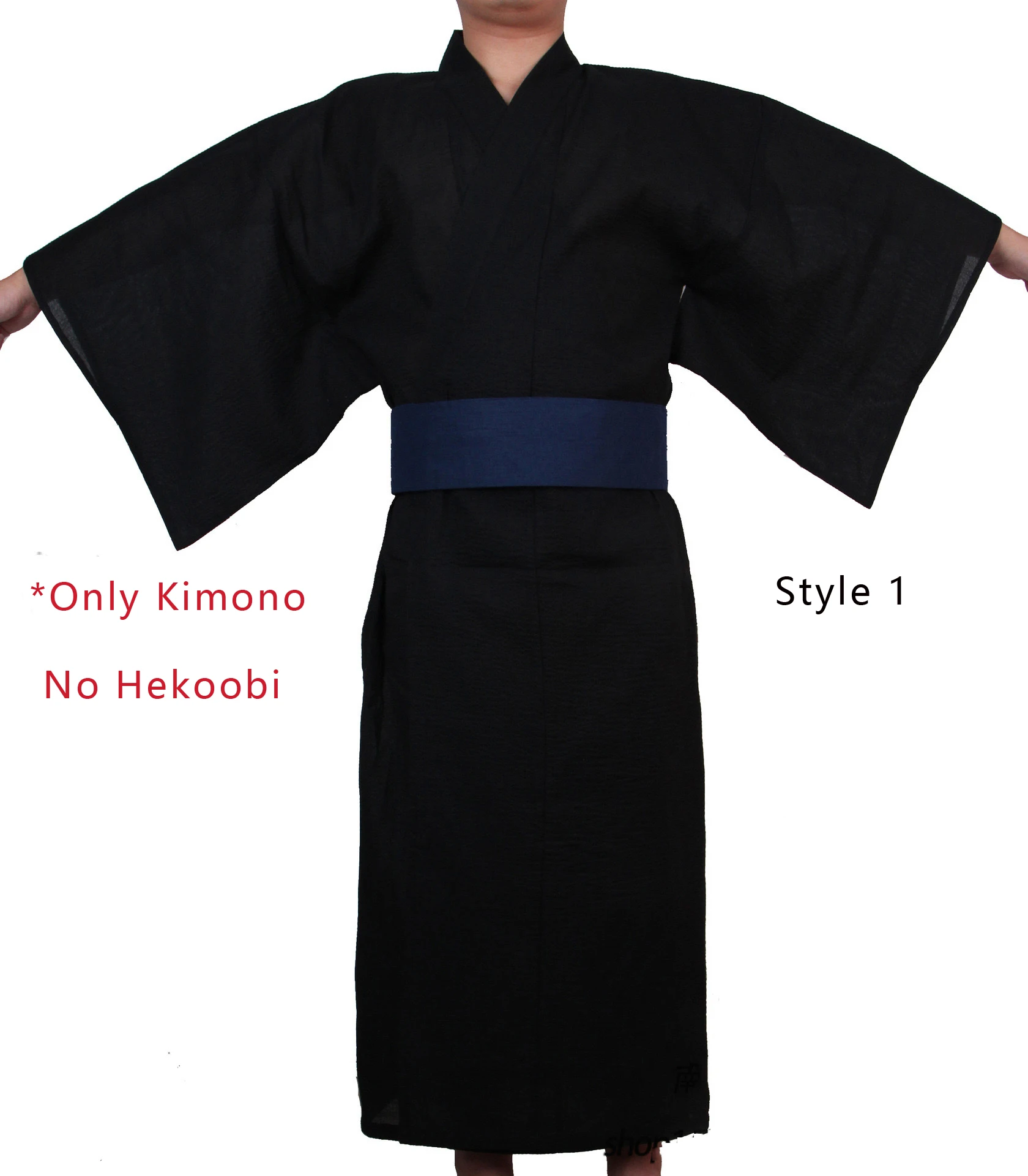Japanese Traditional Samurai Kimono For Men Yukata Bathing Robe Hekoobi Loose Style Sauna Wear Homewear Belt Long Gown Cotton