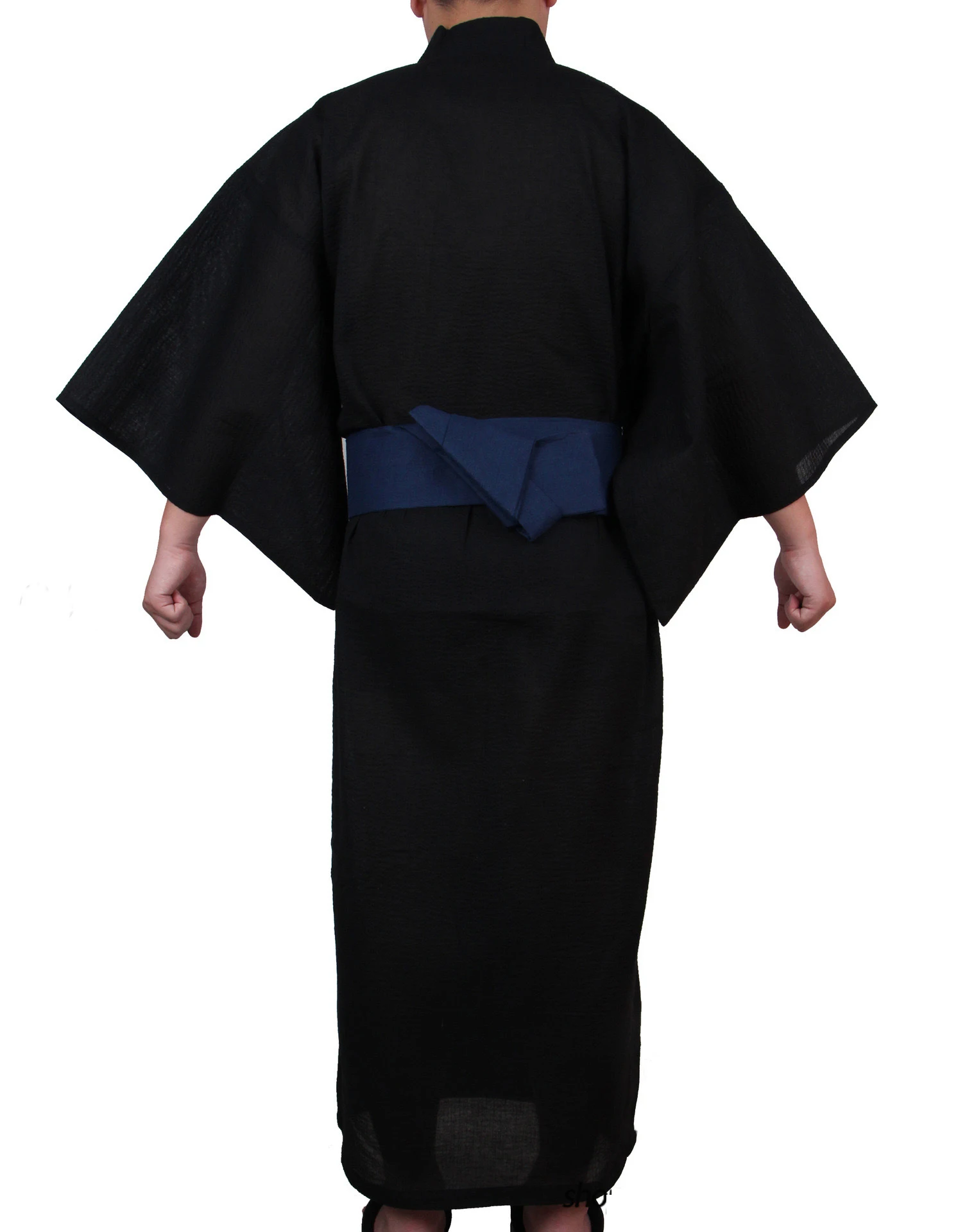 Japanese Traditional Samurai Kimono For Men Yukata Bathing Robe Hekoobi Loose Style Sauna Wear Homewear Belt Long Gown Cotton