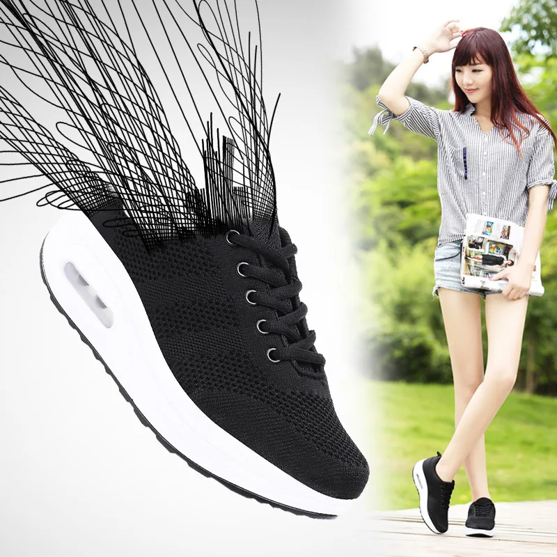 Shoes for Women Shoes 2023 Summer New Breathable Outdoor Lacing Thick Sole Shoes Women's Casual Shoes Platform Woman Sneakers