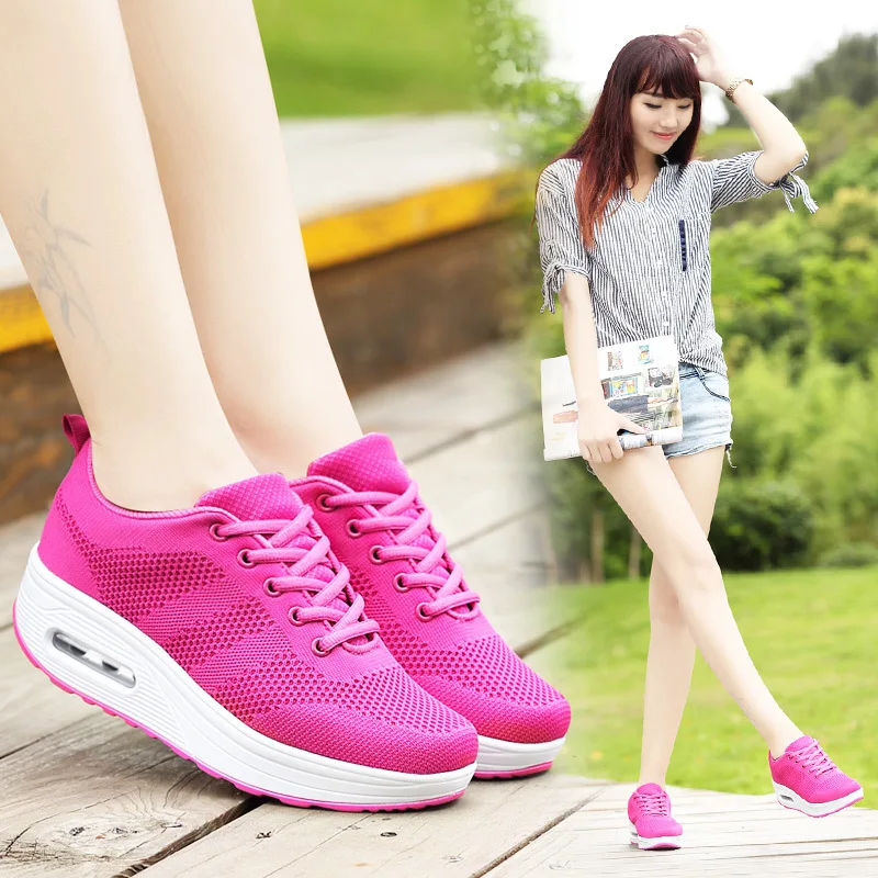 Shoes for Women Shoes 2023 Summer New Breathable Outdoor Lacing Thick Sole Shoes Women's Casual Shoes Platform Woman Sneakers