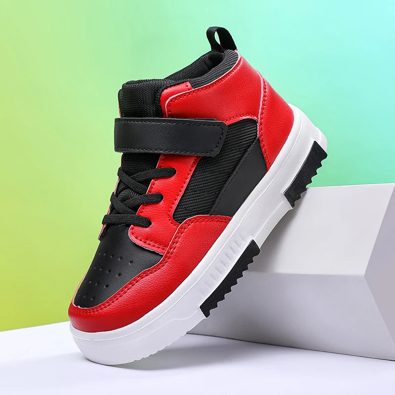 Childrens Skate Shoes High-Quality Leather Wear-Resistant Outdoor Walking Shoes Flat Breathable Comfortable Sneakers for Kids