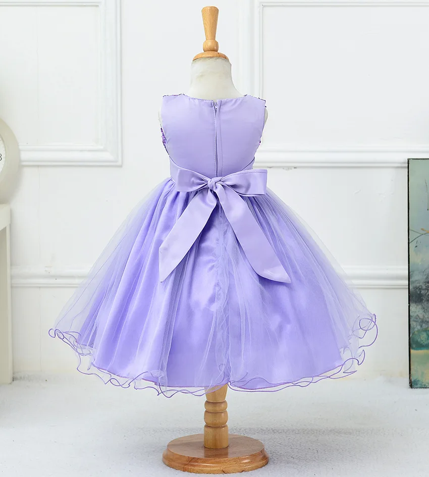 Baby Children Girl Dress NEW Kids Ceremonies Party Summer Princess Wedding Party Dress Sequins Sleeveless For Girls Clothes