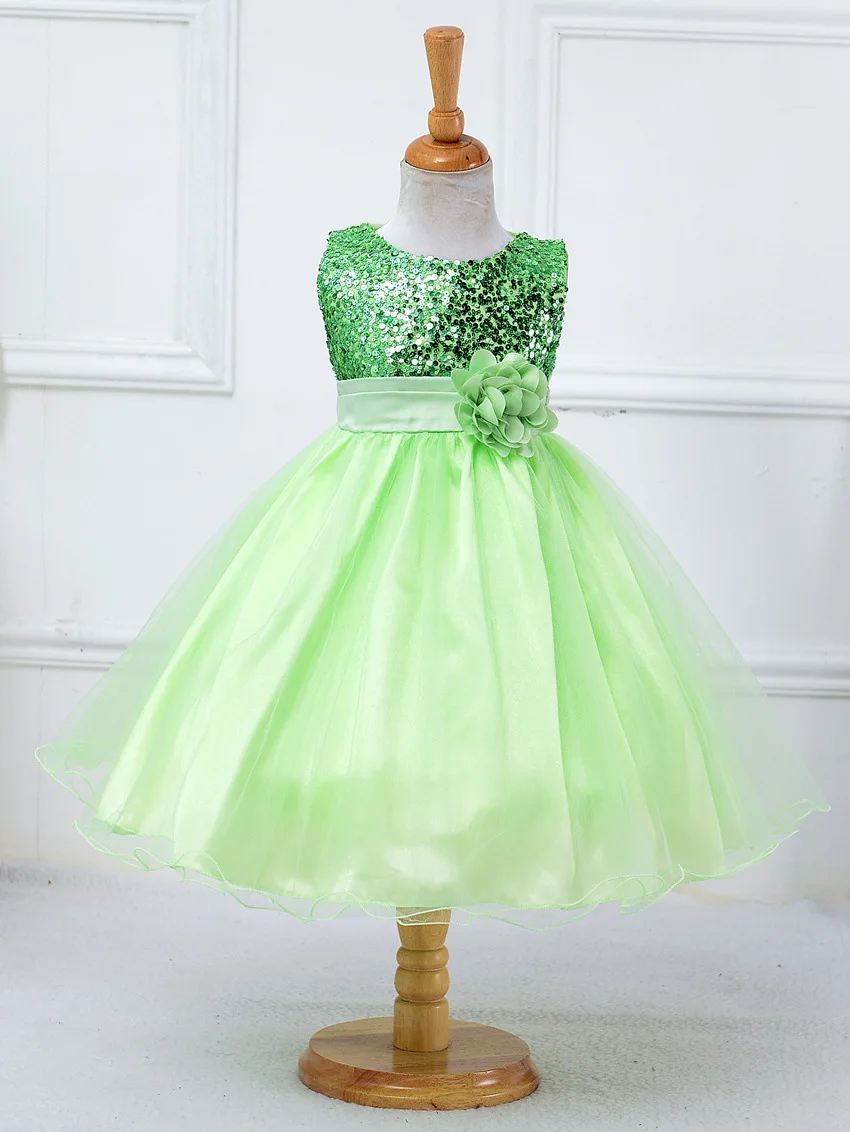 Baby Children Girl Dress NEW Kids Ceremonies Party Summer Princess Wedding Party Dress Sequins Sleeveless For Girls Clothes