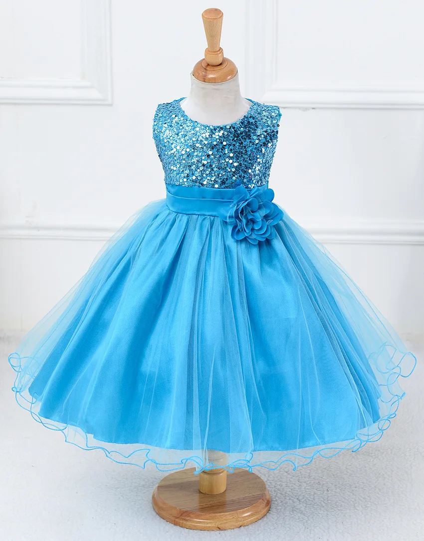 Baby Children Girl Dress NEW Kids Ceremonies Party Summer Princess Wedding Party Dress Sequins Sleeveless For Girls Clothes
