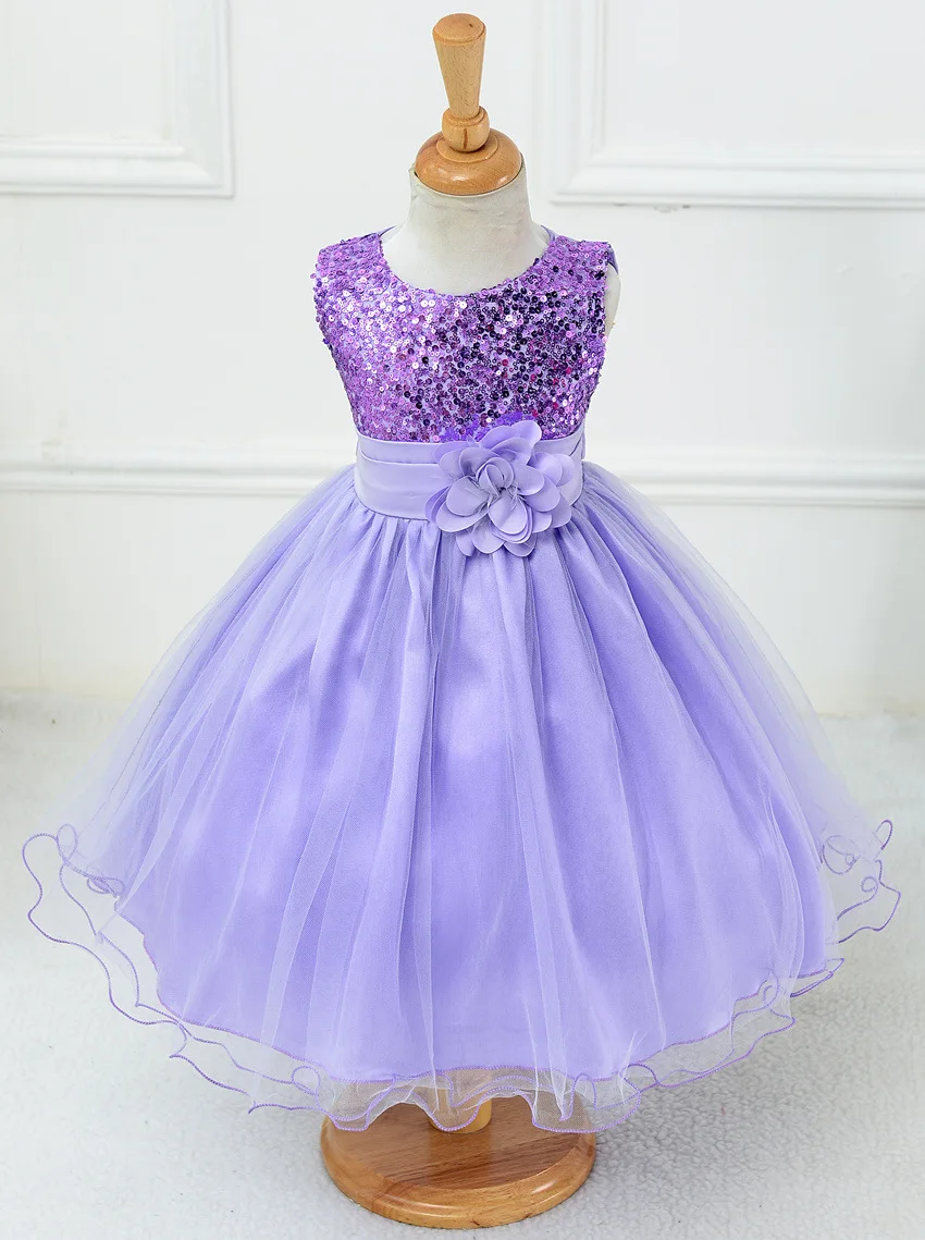 Baby Children Girl Dress NEW Kids Ceremonies Party Summer Princess Wedding Party Dress Sequins Sleeveless For Girls Clothes