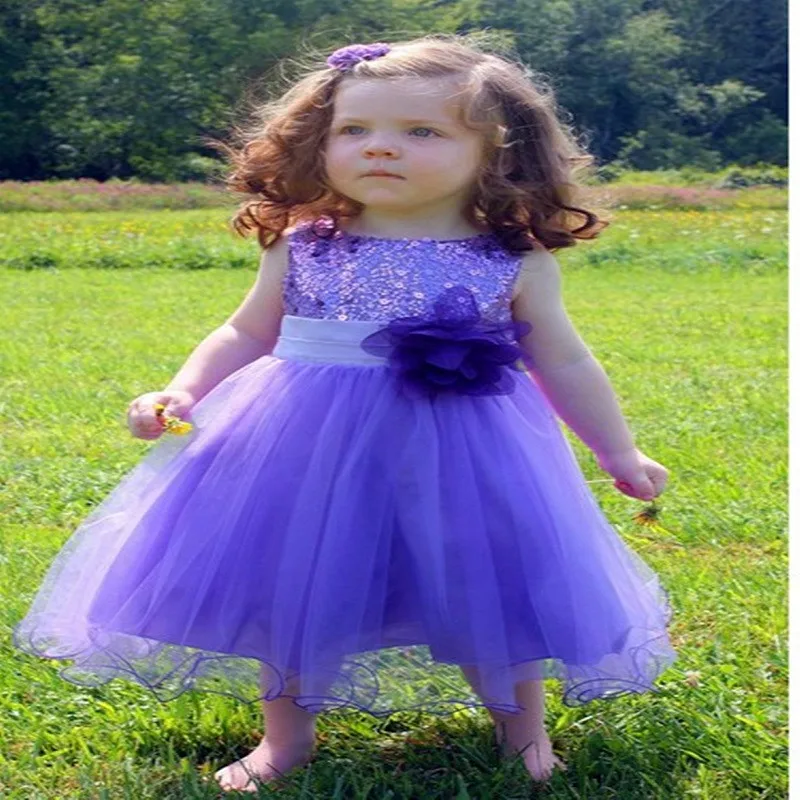 Baby Children Girl Dress NEW Kids Ceremonies Party Summer Princess Wedding Party Dress Sequins Sleeveless For Girls Clothes