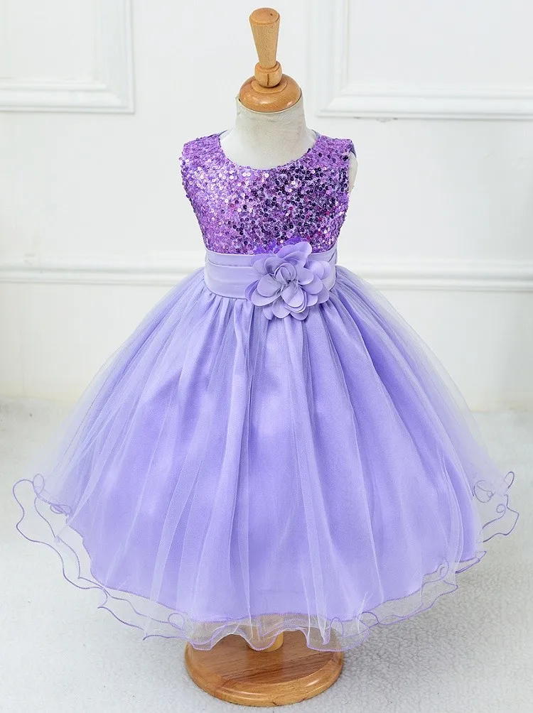 Baby Children Girl Dress NEW Kids Ceremonies Party Summer Princess Wedding Party Dress Sequins Sleeveless For Girls Clothes