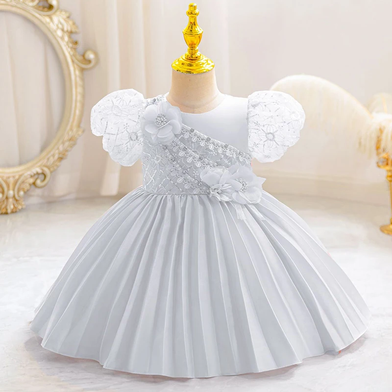 The New Girl Baby Clothes One Year Old Birthday Party Baptize the Flower Girl Net Yarn 0-4 Years Old Princess Skirt Newborn Clot