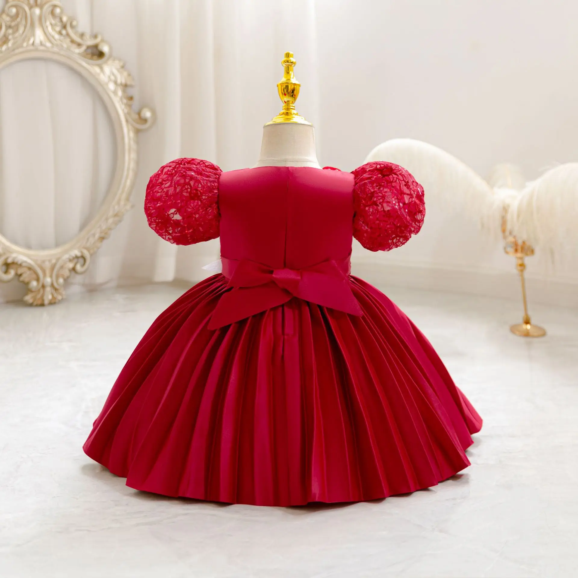 The New Girl Baby Clothes One Year Old Birthday Party Baptize the Flower Girl Net Yarn 0-4 Years Old Princess Skirt Newborn Clot