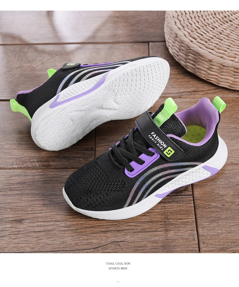 2025 Girls Casual Shoes Child White Mesh Sneakers Student Kids Summer Sock Footwear Fashion Children Sport Shoes Running Autumn