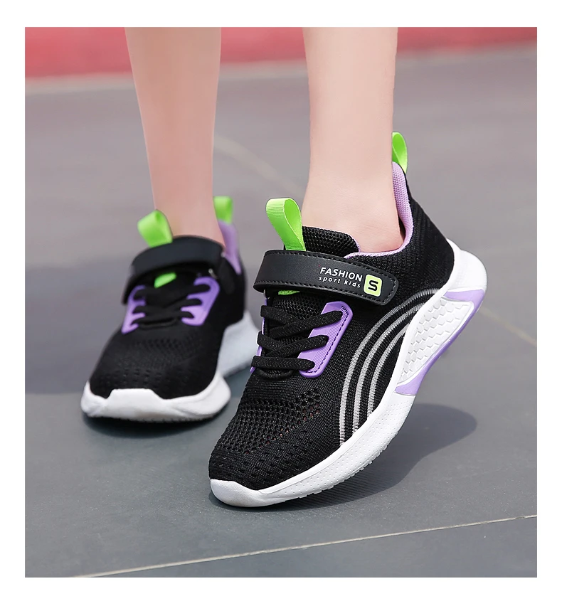 2025 Girls Casual Shoes Child White Mesh Sneakers Student Kids Summer Sock Footwear Fashion Children Sport Shoes Running Autumn