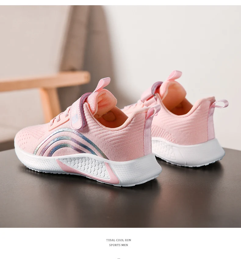 2025 Girls Casual Shoes Child White Mesh Sneakers Student Kids Summer Sock Footwear Fashion Children Sport Shoes Running Autumn
