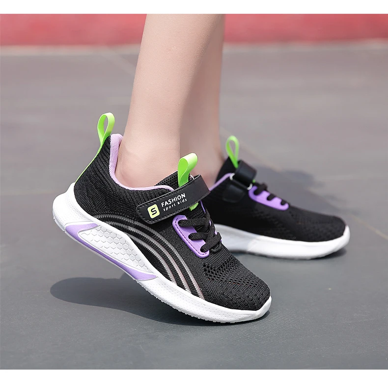 2025 Girls Casual Shoes Child White Mesh Sneakers Student Kids Summer Sock Footwear Fashion Children Sport Shoes Running Autumn
