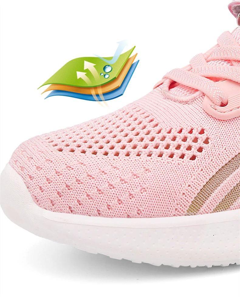 2025 Girls Casual Shoes Child White Mesh Sneakers Student Kids Summer Sock Footwear Fashion Children Sport Shoes Running Autumn