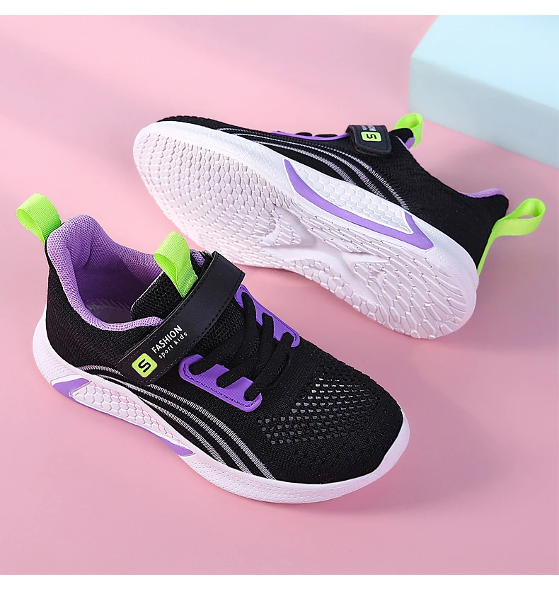 2025 Girls Casual Shoes Child White Mesh Sneakers Student Kids Summer Sock Footwear Fashion Children Sport Shoes Running Autumn