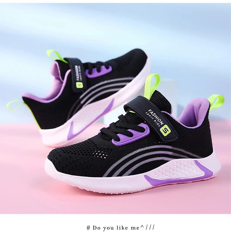 2025 Girls Casual Shoes Child White Mesh Sneakers Student Kids Summer Sock Footwear Fashion Children Sport Shoes Running Autumn