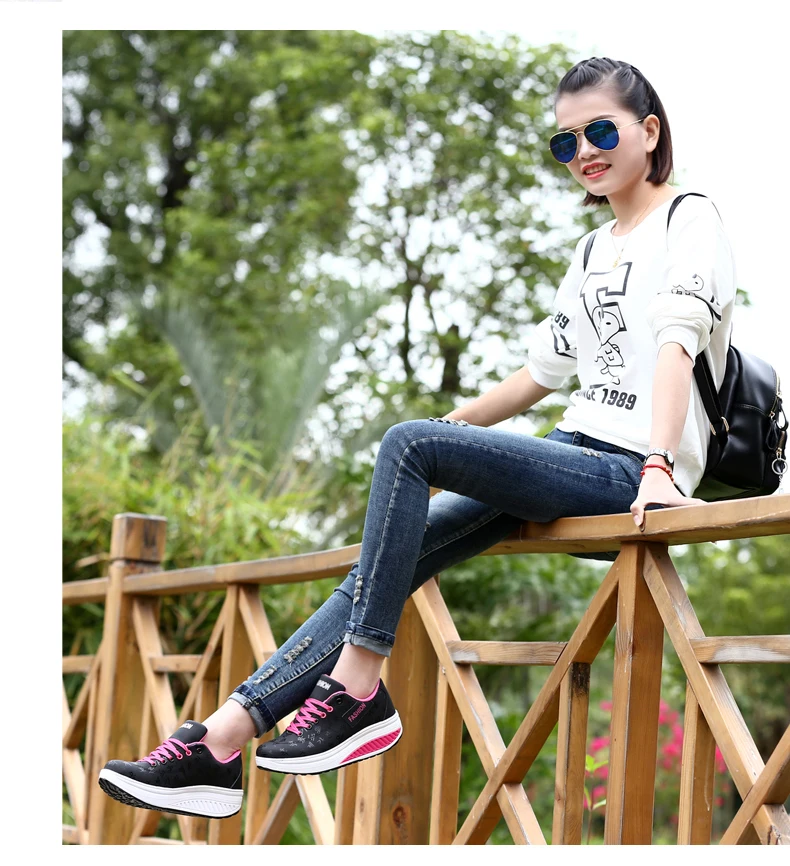 Women Sneakers Solid Wedge Casual Sport Shoes Woman Sneakers Women Outdoor Shoes Woman Lace-up Female Sneakers Zapatillas Mujer