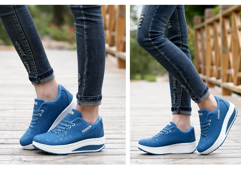 Women Sneakers Solid Wedge Casual Sport Shoes Woman Sneakers Women Outdoor Shoes Woman Lace-up Female Sneakers Zapatillas Mujer