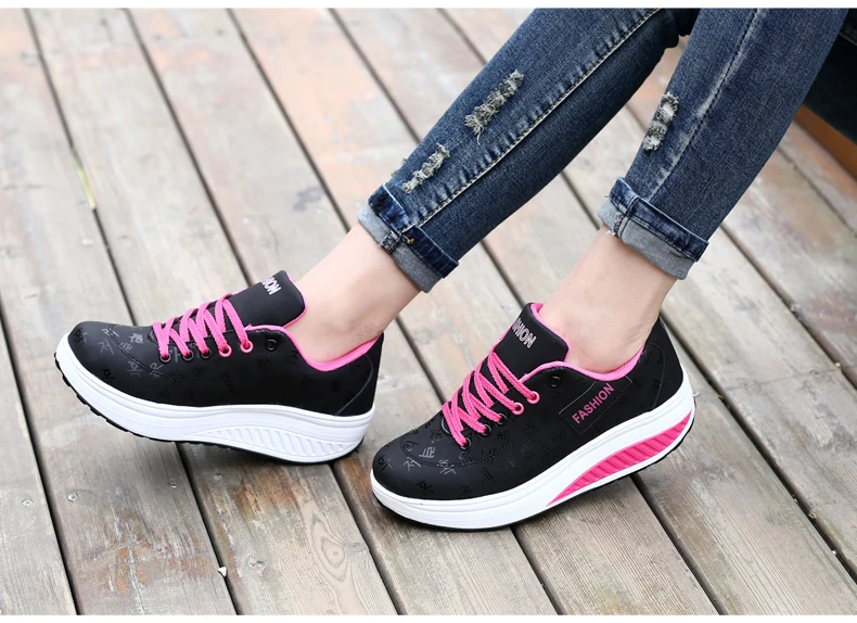 Women Sneakers Solid Wedge Casual Sport Shoes Woman Sneakers Women Outdoor Shoes Woman Lace-up Female Sneakers Zapatillas Mujer