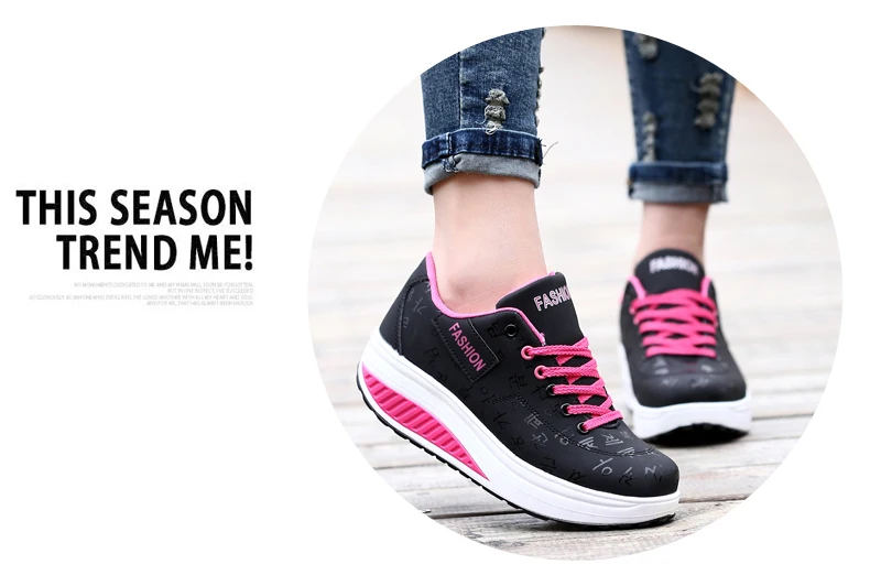 Women Sneakers Solid Wedge Casual Sport Shoes Woman Sneakers Women Outdoor Shoes Woman Lace-up Female Sneakers Zapatillas Mujer