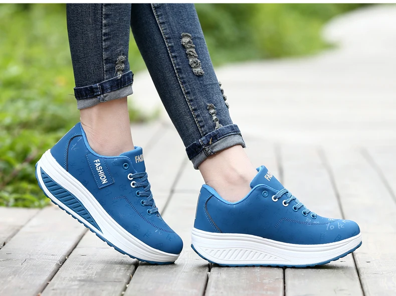 Women Sneakers Solid Wedge Casual Sport Shoes Woman Sneakers Women Outdoor Shoes Woman Lace-up Female Sneakers Zapatillas Mujer