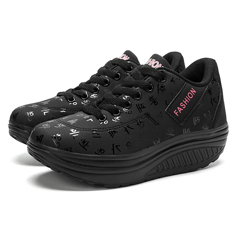 Women Sneakers Solid Wedge Casual Sport Shoes Woman Sneakers Women Outdoor Shoes Woman Lace-up Female Sneakers Zapatillas Mujer