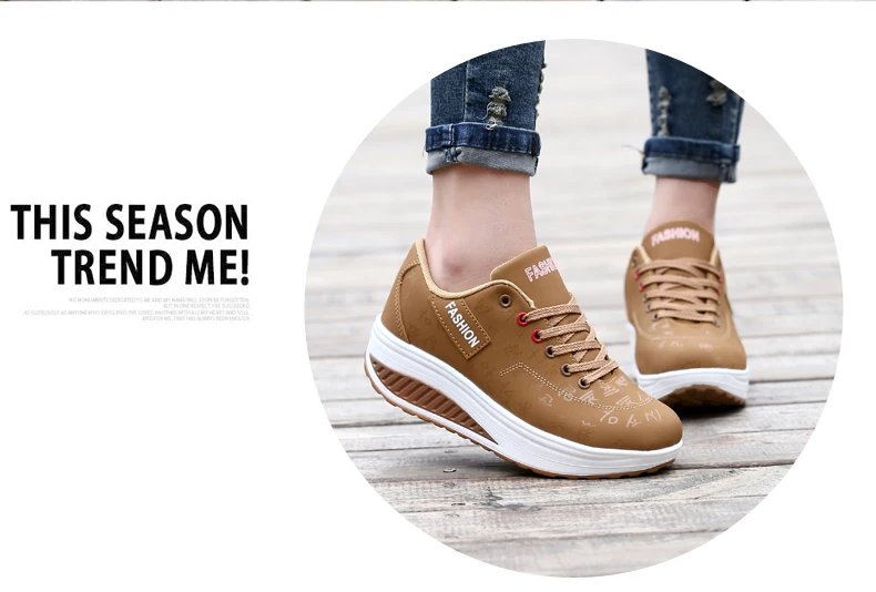 Women Sneakers Solid Wedge Casual Sport Shoes Woman Sneakers Women Outdoor Shoes Woman Lace-up Female Sneakers Zapatillas Mujer
