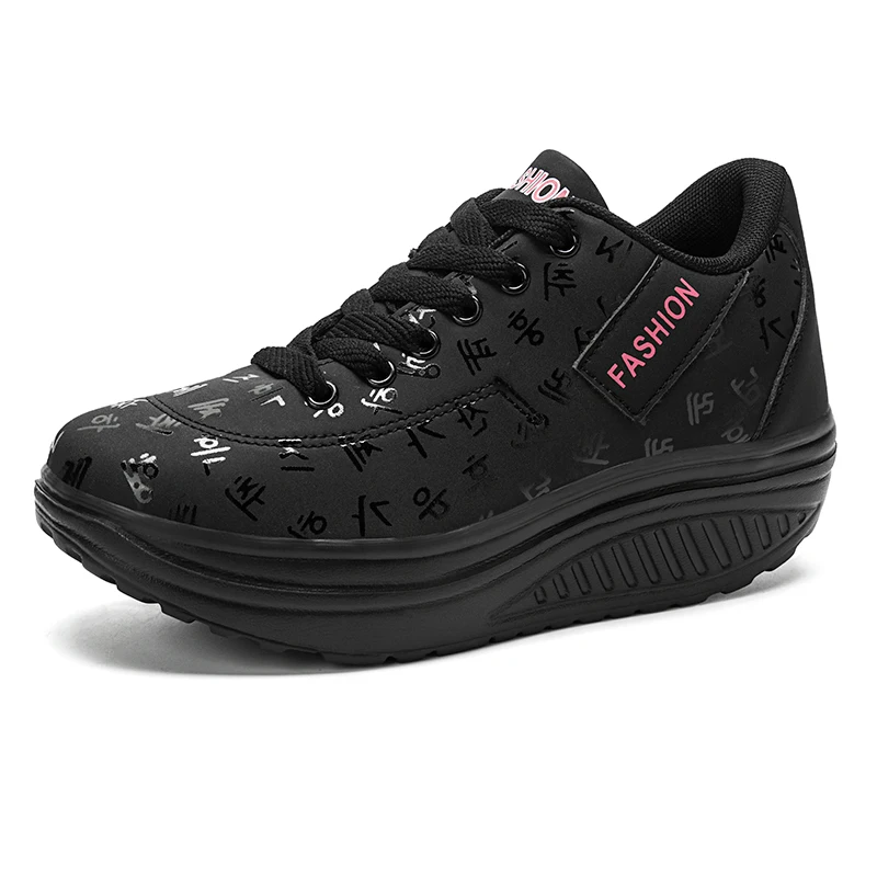 Women Sneakers Solid Wedge Casual Sport Shoes Woman Sneakers Women Outdoor Shoes Woman Lace-up Female Sneakers Zapatillas Mujer